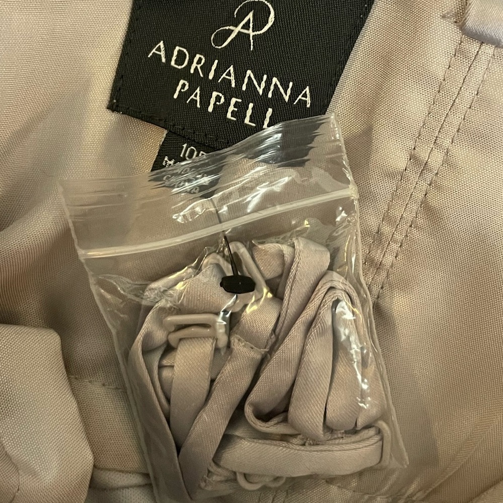 🩶New Adrianna Papell Strapless Lace Dress in Gray. Measurements in pictures. - Picture 8 of 14